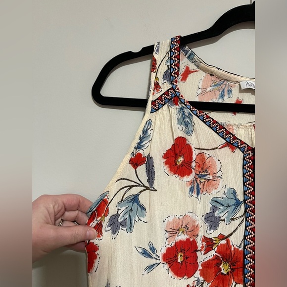 Patrons of Peace Feminine Boho Floral Crinkle Sleeveless Top Size XS - Picture 3 of 6